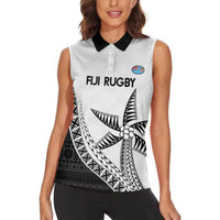 Custom Fiji Rugby Women Sleeveless Polo Shirt Go Champions Fijian Tapa Cloth LT14 - Polynesian Pride