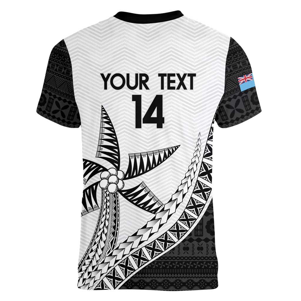 Custom Fiji Rugby Women V-Neck T-Shirt Go Champions Fijian Tapa Cloth LT14 - Polynesian Pride
