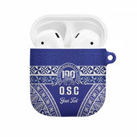 Personalised Queen Salote College AirPods Case Kolisi Fefine 100th Anniversary Kupesi Blue - Polynesian Pride