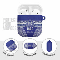 Personalised Queen Salote College AirPods Case Kolisi Fefine 100th Anniversary Kupesi Blue - Polynesian Pride