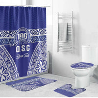 Personalised Queen Salote College Bathroom Set Kolisi Fefine 100th Anniversary Kupesi Blue - Polynesian Pride
