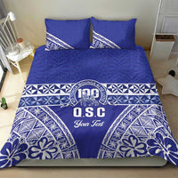 Personalised Queen Salote College Bedding Set Kolisi Fefine 100th Anniversary Kupesi Blue - Polynesian Pride