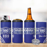 Personalised Queen Salote College 4 in 1 Can Cooler Tumbler Kolisi Fefine 100th Anniversary Kupesi Blue - Polynesian Pride