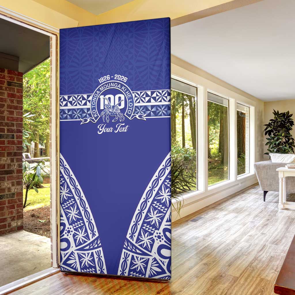 Personalised Queen Salote College Door Cover Kolisi Fefine 100th Anniversary Kupesi Blue - Polynesian Pride