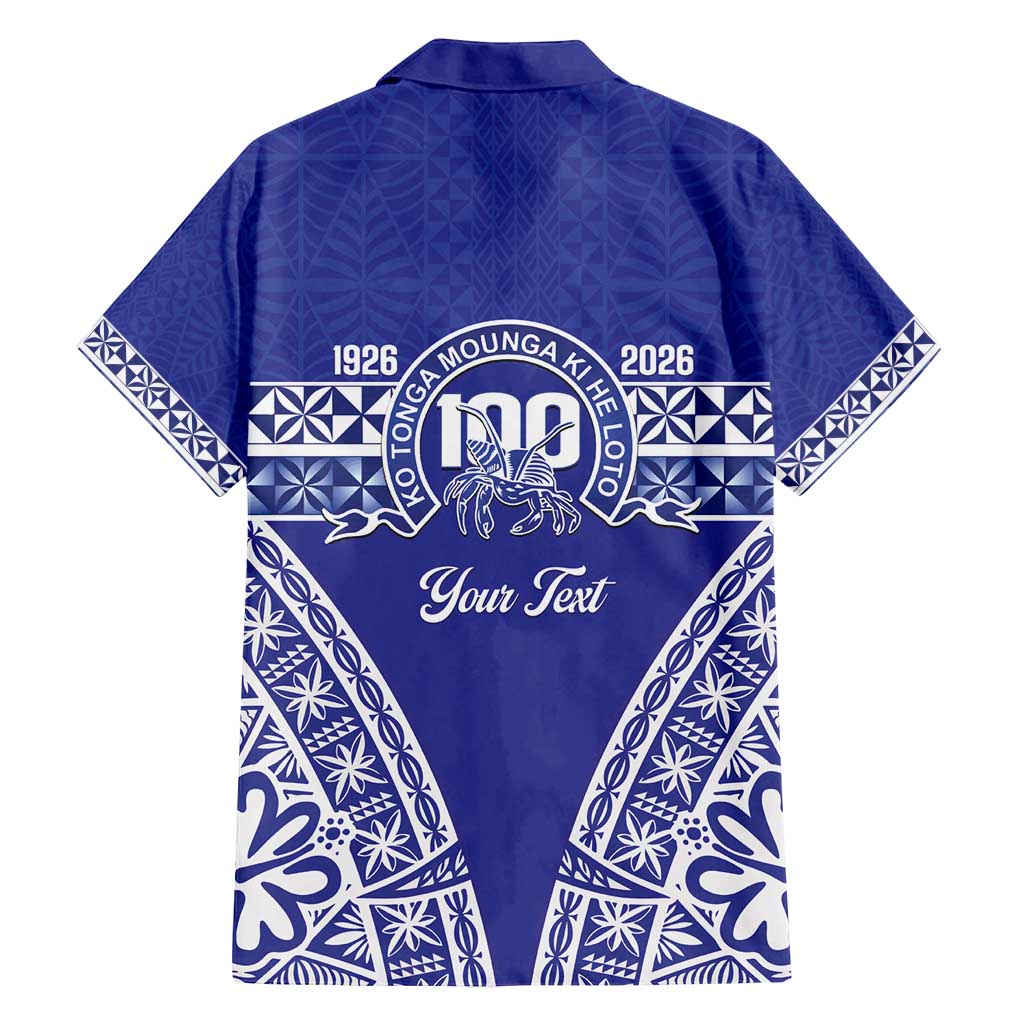 Personalised Queen Salote College Family Matching Long Sleeve Bodycon Dress and Hawaiian Shirt Kolisi Fefine 100th Anniversary Kupesi Blue - Polynesian Pride