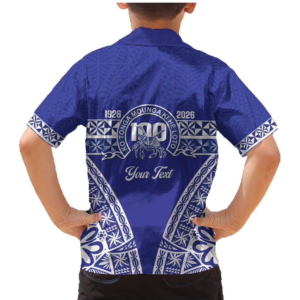 Personalised Queen Salote College Family Matching Mermaid Dress and Hawaiian Shirt Kolisi Fefine 100th Anniversary Kupesi Blue - Polynesian Pride