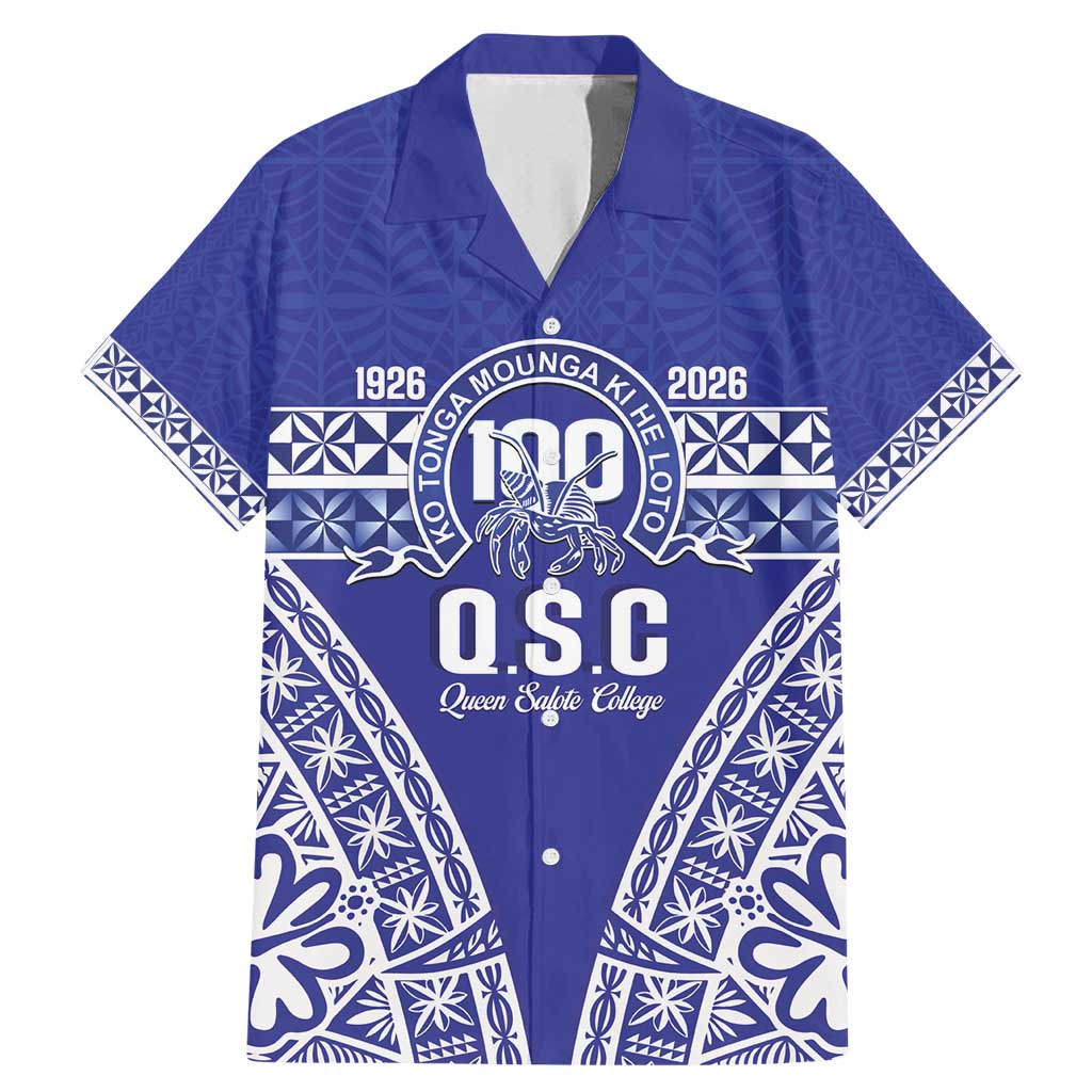 Personalised Queen Salote College Family Matching Mermaid Dress and Hawaiian Shirt Kolisi Fefine 100th Anniversary Kupesi Blue - Polynesian Pride
