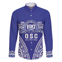 Personalised Queen Salote College Family Matching Mermaid Dress and Hawaiian Shirt Kolisi Fefine 100th Anniversary Kupesi Blue - Polynesian Pride