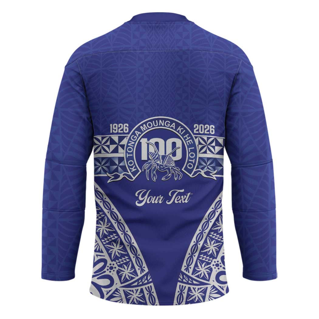 Personalised Queen Salote College Hockey Jersey Kolisi Fefine 100th Anniversary Kupesi Blue - Polynesian Pride