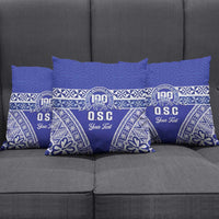 Personalised Queen Salote College Pillow Cover Kolisi Fefine 100th Anniversary Kupesi Blue - Polynesian Pride