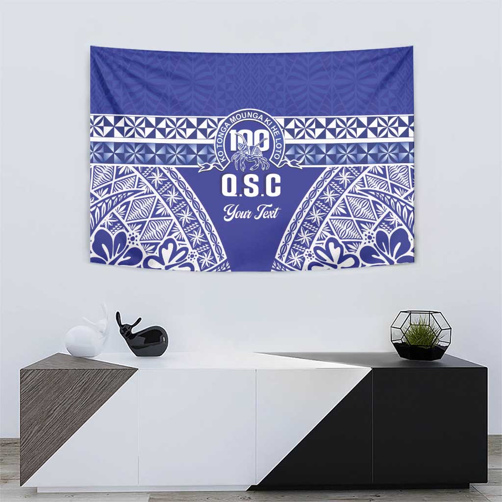 Personalised Queen Salote College Tapestry Kolisi Fefine 100th Anniversary Kupesi Blue - Polynesian Pride