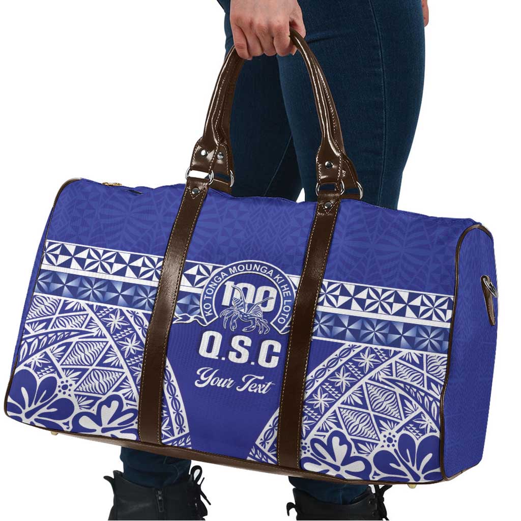 Personalised Queen Salote College Travel Bag Kolisi Fefine 100th Anniversary Kupesi Blue - Polynesian Pride