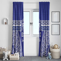 Personalised Queen Salote College Window Curtain Kolisi Fefine 100th Anniversary Kupesi Blue - Polynesian Pride
