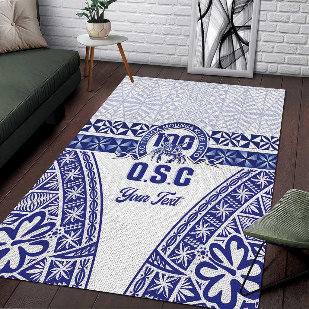 Personalised Queen Salote College Area Rug Kolisi Fefine 100th Anniversary Kupesi White - Polynesian Pride