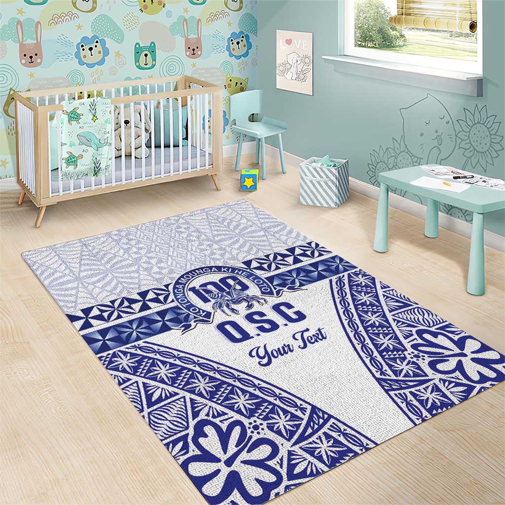 Personalised Queen Salote College Area Rug Kolisi Fefine 100th Anniversary Kupesi White - Polynesian Pride