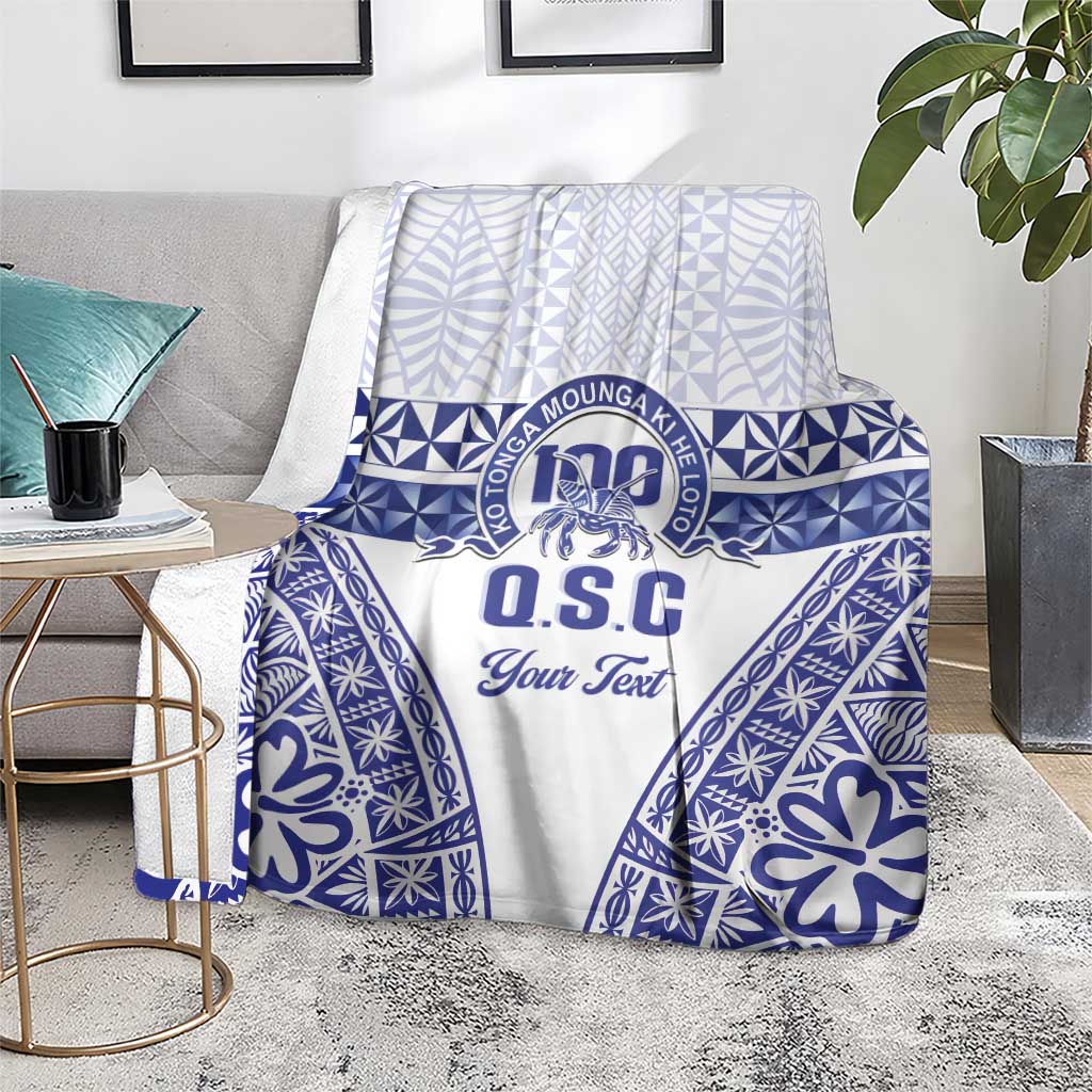 Personalised Queen Salote College Blanket Kolisi Fefine 100th Anniversary Kupesi White - Polynesian Pride