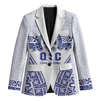 Personalised Queen Salote College Blazer Kolisi Fefine 100th Anniversary Kupesi White - Polynesian Pride
