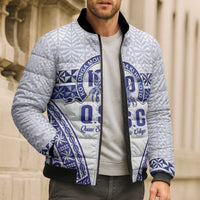 Personalised Queen Salote College Bomber Puffer Jacket Kolisi Fefine 100th Anniversary Kupesi White - Polynesian Pride