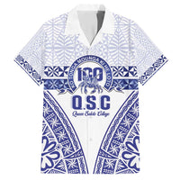 Personalised Queen Salote College Family Matching Long Sleeve Bodycon Dress and Hawaiian Shirt Kolisi Fefine 100th Anniversary Kupesi White - Polynesian Pride