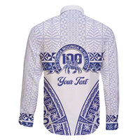 Personalised Queen Salote College Family Matching Puletasi and Hawaiian Shirt Kolisi Fefine 100th Anniversary Kupesi White - Polynesian Pride