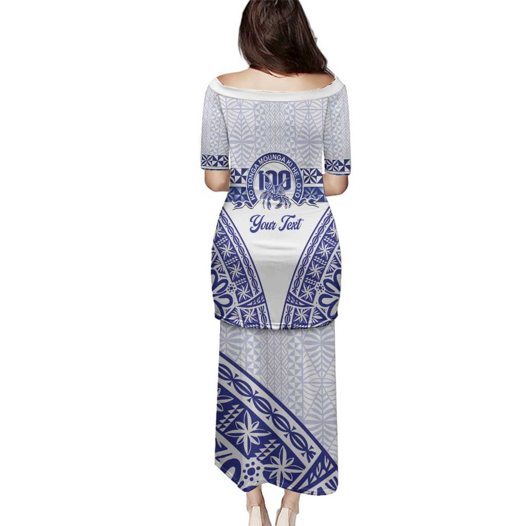 Personalised Queen Salote College Family Matching Puletasi and Hawaiian Shirt Kolisi Fefine 100th Anniversary Kupesi White - Polynesian Pride