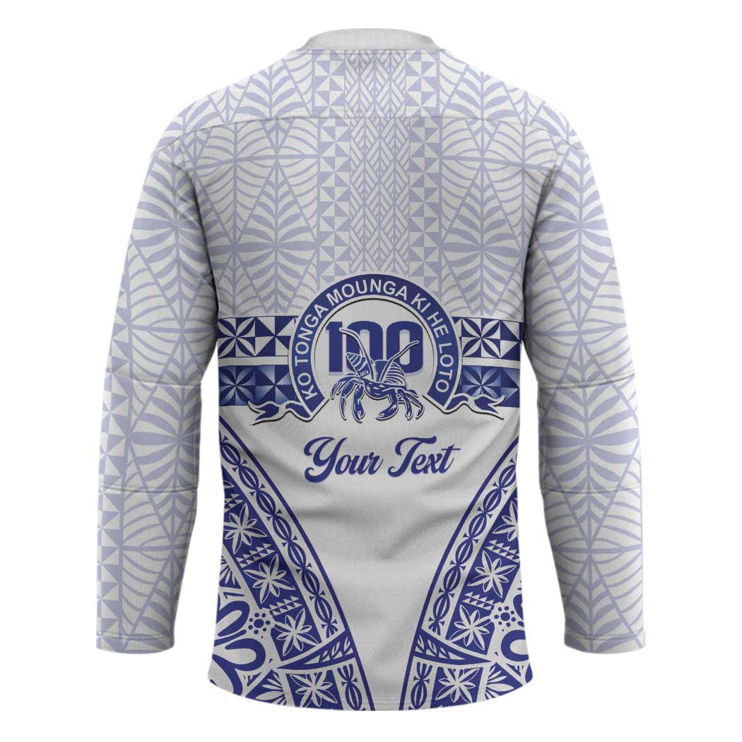 Personalised Queen Salote College Hockey Jersey Kolisi Fefine 100th Anniversary Kupesi White - Polynesian Pride