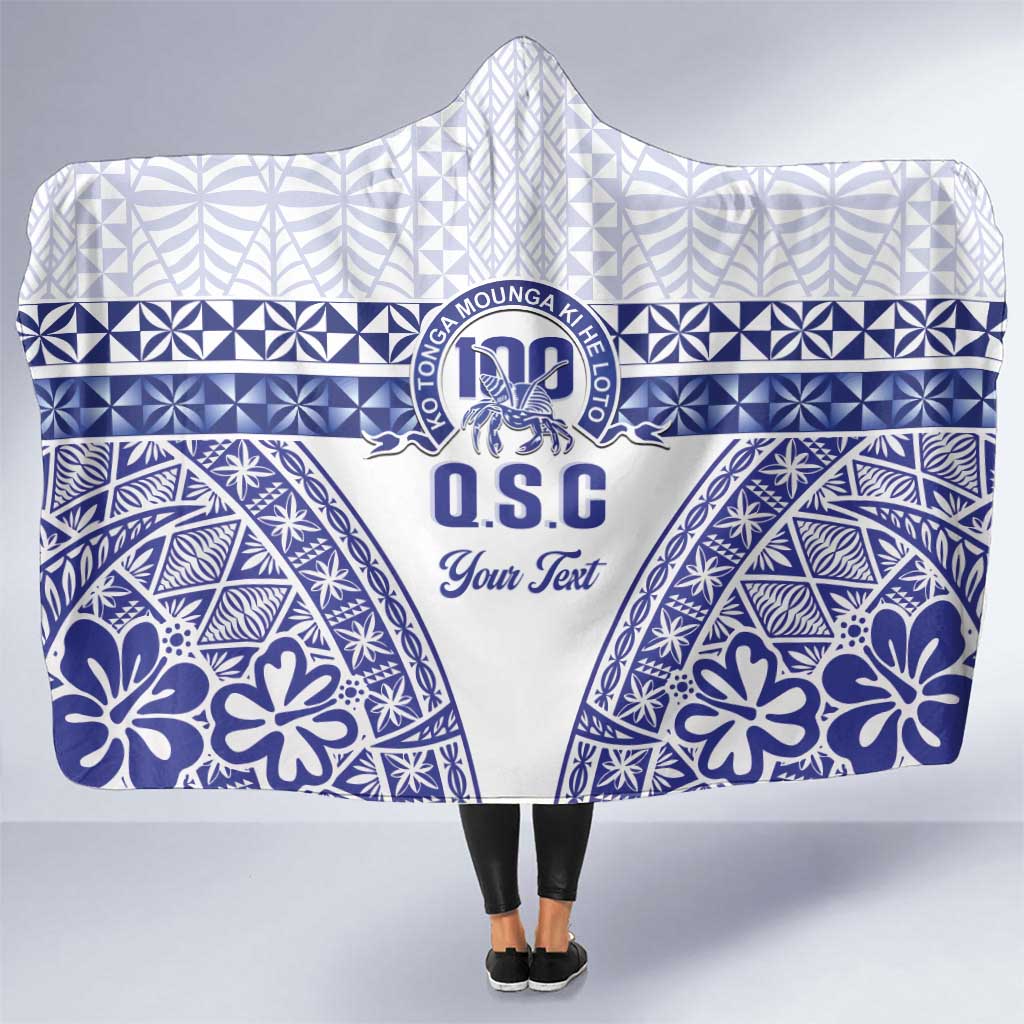 Personalised Queen Salote College Hooded Blanket Kolisi Fefine 100th Anniversary Kupesi White - Polynesian Pride