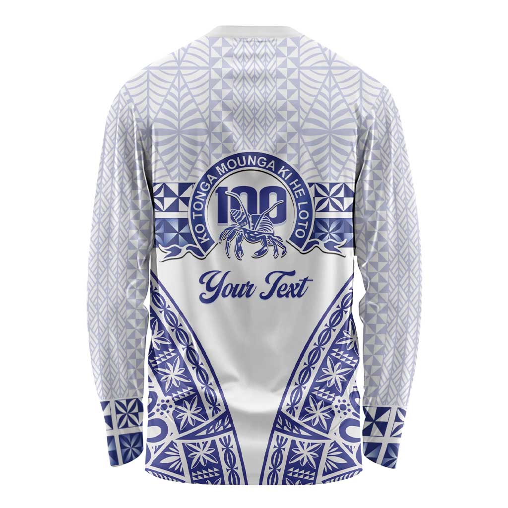Personalised Queen Salote College Long Sleeve Shirt Kolisi Fefine 100th Anniversary Kupesi White - Polynesian Pride