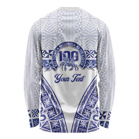 Personalised Queen Salote College Long Sleeve Shirt Kolisi Fefine 100th Anniversary Kupesi White - Polynesian Pride