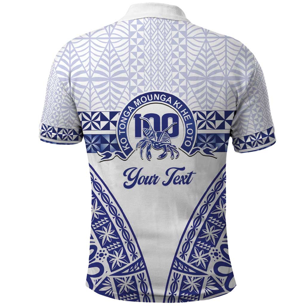 Personalised Queen Salote College Polo Shirt Kolisi Fefine 100th Anniversary Kupesi White - Polynesian Pride