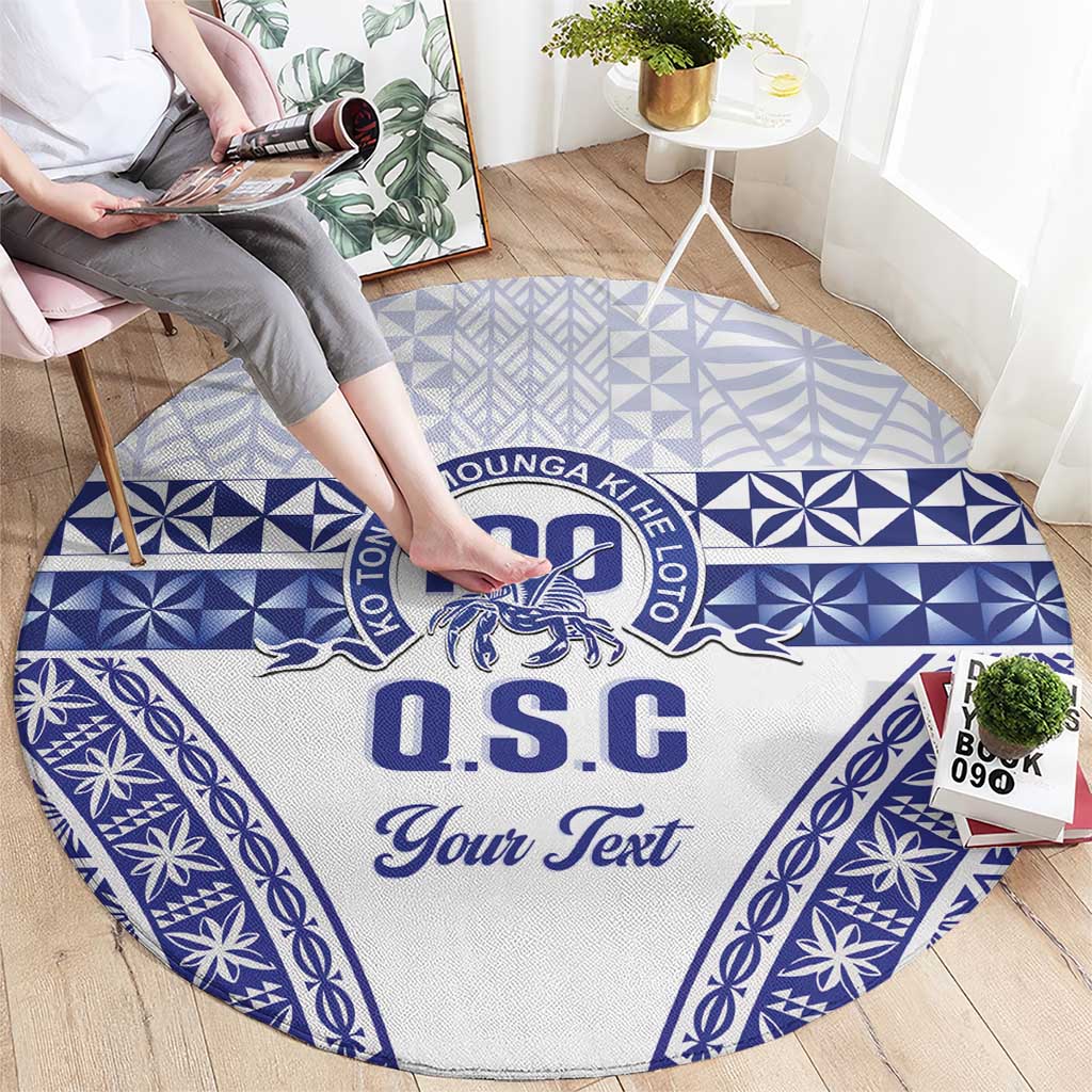 Personalised Queen Salote College Round Carpet Kolisi Fefine 100th Anniversary Kupesi White - Polynesian Pride