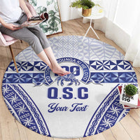 Personalised Queen Salote College Round Carpet Kolisi Fefine 100th Anniversary Kupesi White - Polynesian Pride
