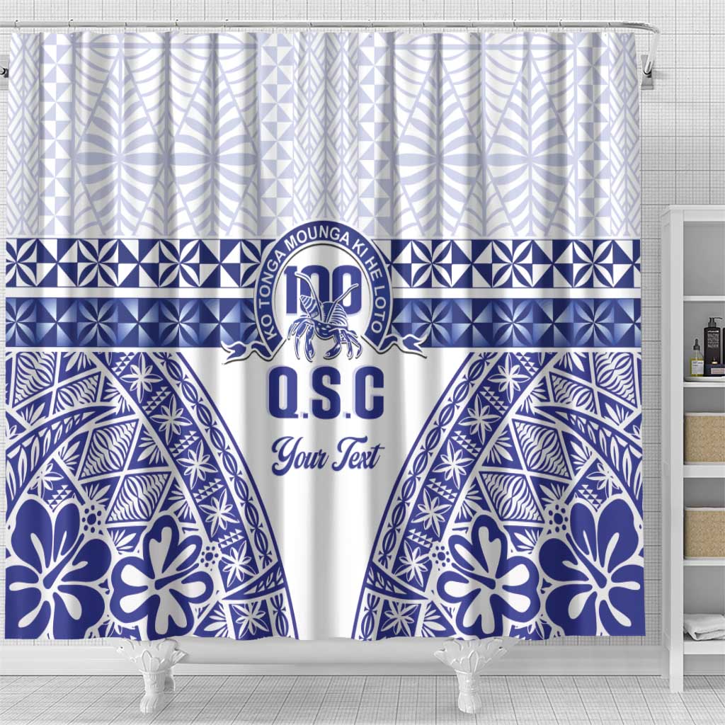 Personalised Queen Salote College Shower Curtain Kolisi Fefine 100th Anniversary Kupesi White - Polynesian Pride