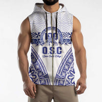Personalised Queen Salote College Sleeveless Zip Hoodie Kolisi Fefine 100th Anniversary Kupesi White - Polynesian Pride