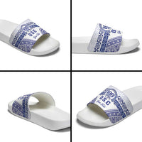 Personalised Queen Salote College Slide Sandals Kolisi Fefine 100th Anniversary Kupesi White - Polynesian Pride