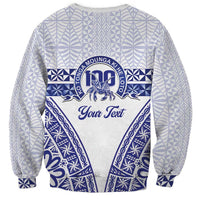 Personalised Queen Salote College Sweatshirt Kolisi Fefine 100th Anniversary Kupesi White - Polynesian Pride