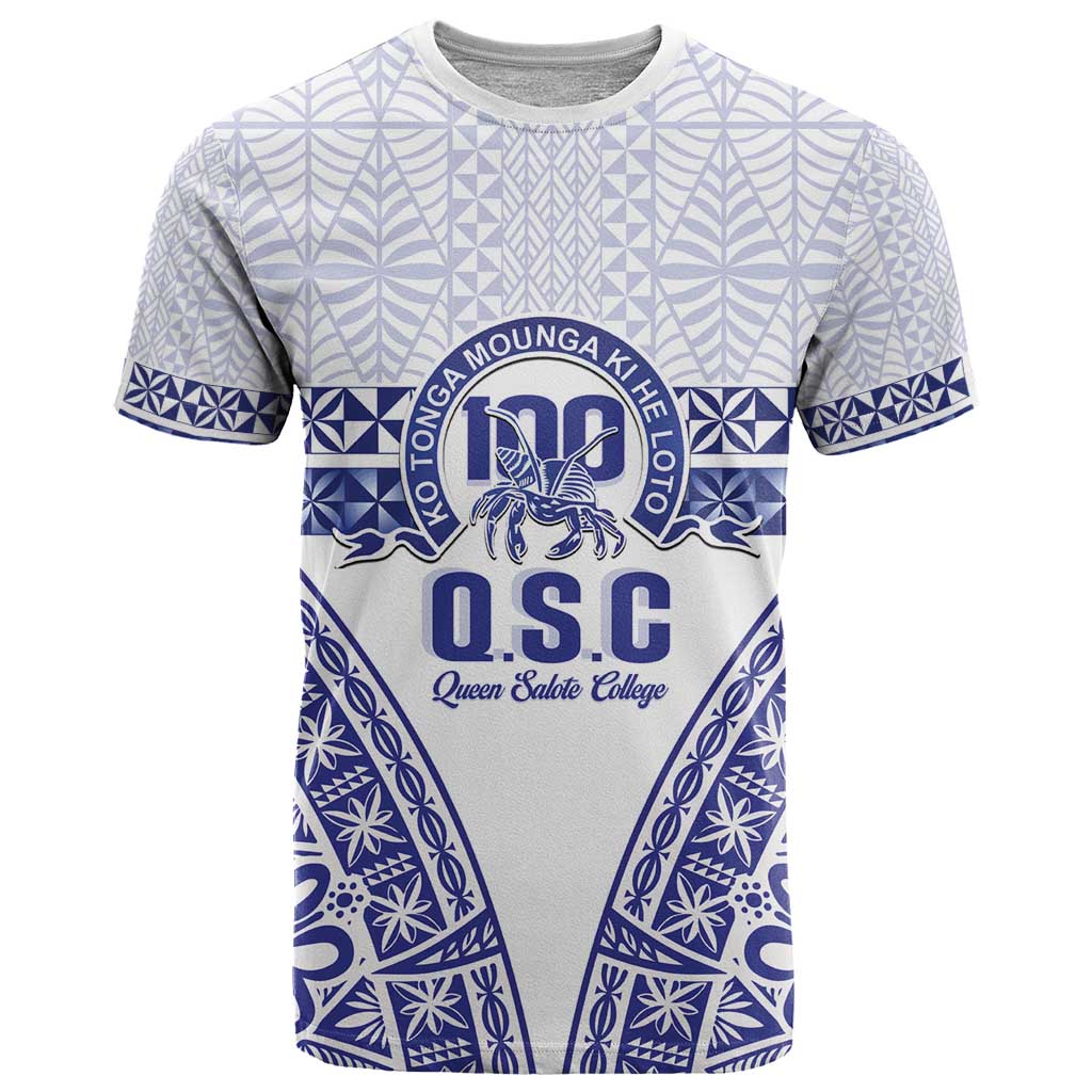 Personalised Queen Salote College T Shirt Kolisi Fefine 100th Anniversary Kupesi White - Polynesian Pride