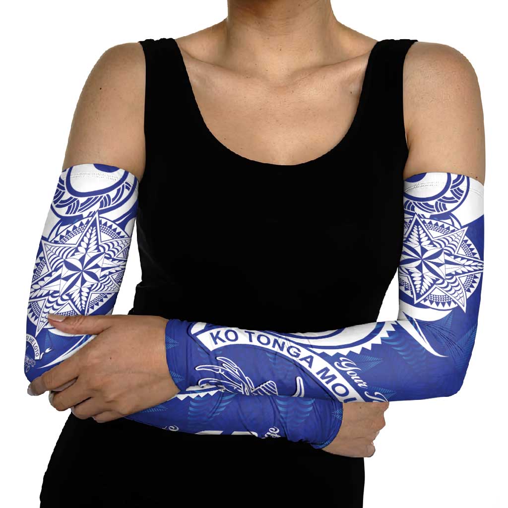 Personalised Queen Salote College Arm Sleeves QSC Est 1926 Ngatu Pattern - Polynesian Pride
