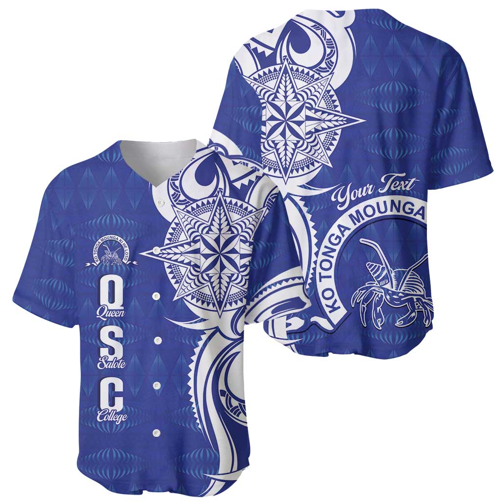 Personalised Queen Salote College Baseball Jersey QSC Est 1926 Ngatu Pattern - Polynesian Pride