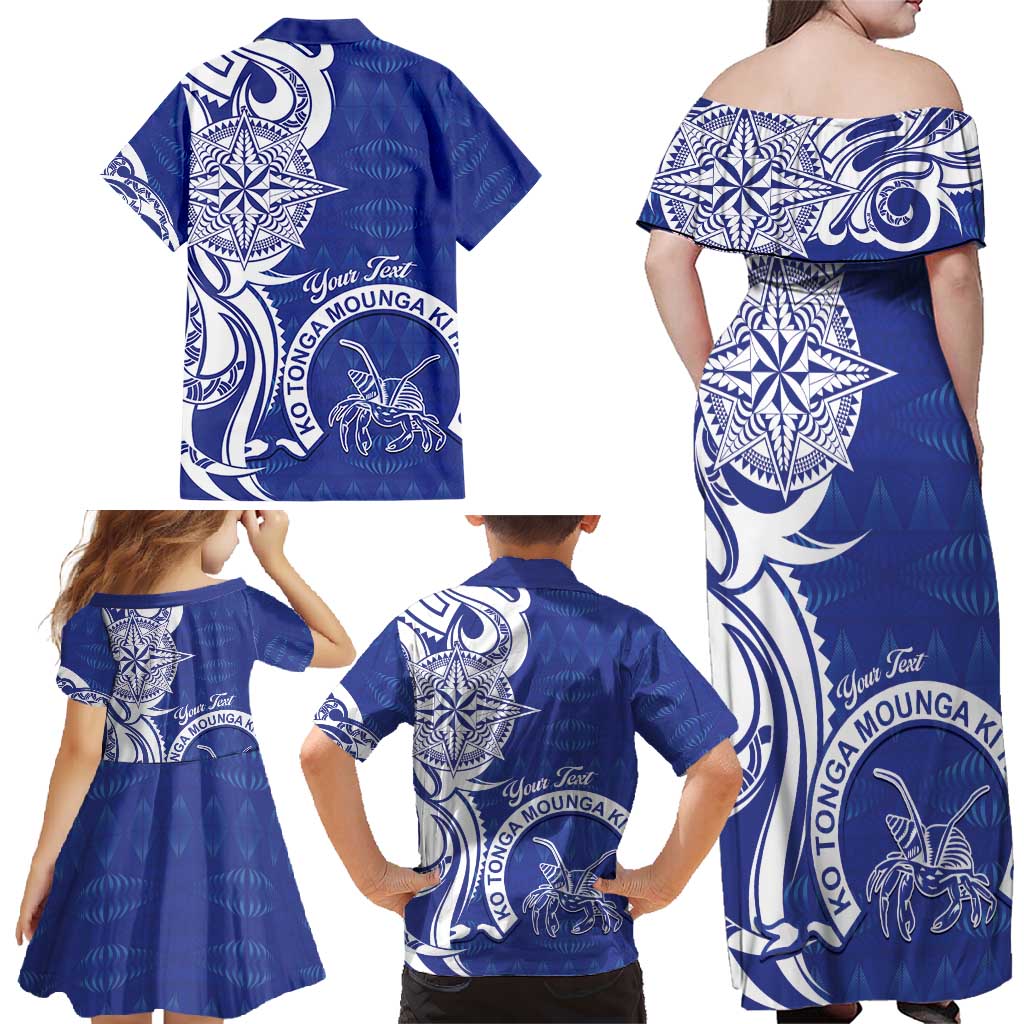 Personalised Queen Salote College Family Matching Off Shoulder Maxi Dress and Hawaiian Shirt QSC Est 1926 Ngatu Pattern - Polynesian Pride