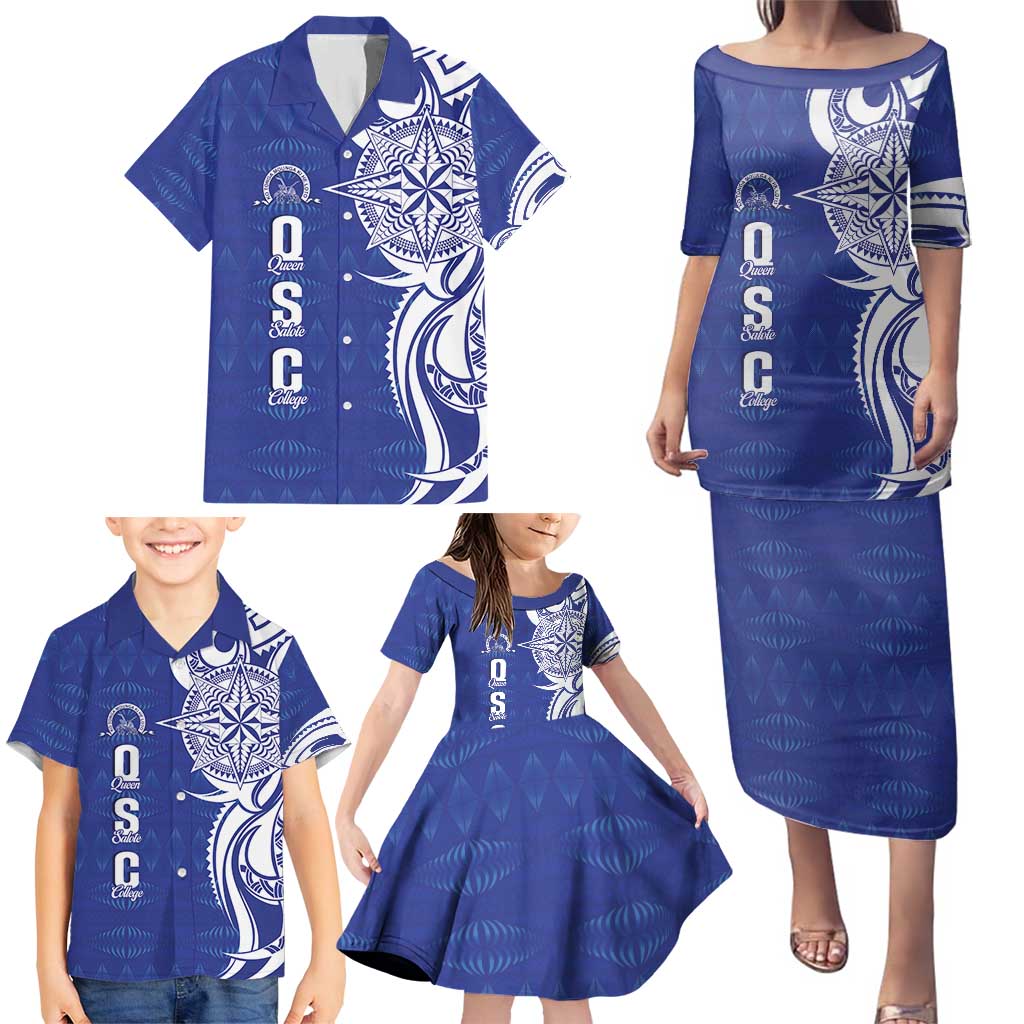 Personalised Queen Salote College Family Matching Puletasi and Hawaiian Shirt QSC Est 1926 Ngatu Pattern - Polynesian Pride