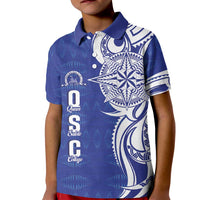 Personalised Queen Salote College Kid Polo Shirt QSC Est 1926 Ngatu Pattern - Polynesian Pride