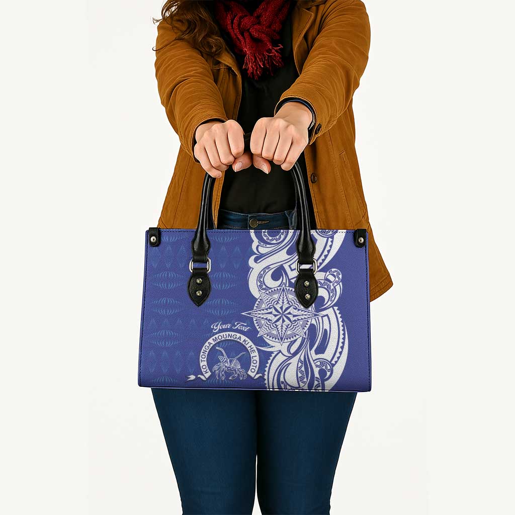 Personalised Queen Salote College Leather Bag QSC Est 1926 Ngatu Pattern - Polynesian Pride