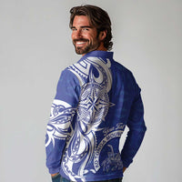 Personalised Queen Salote College Long Sleeve Polo Shirt QSC Est 1926 Ngatu Pattern - Polynesian Pride