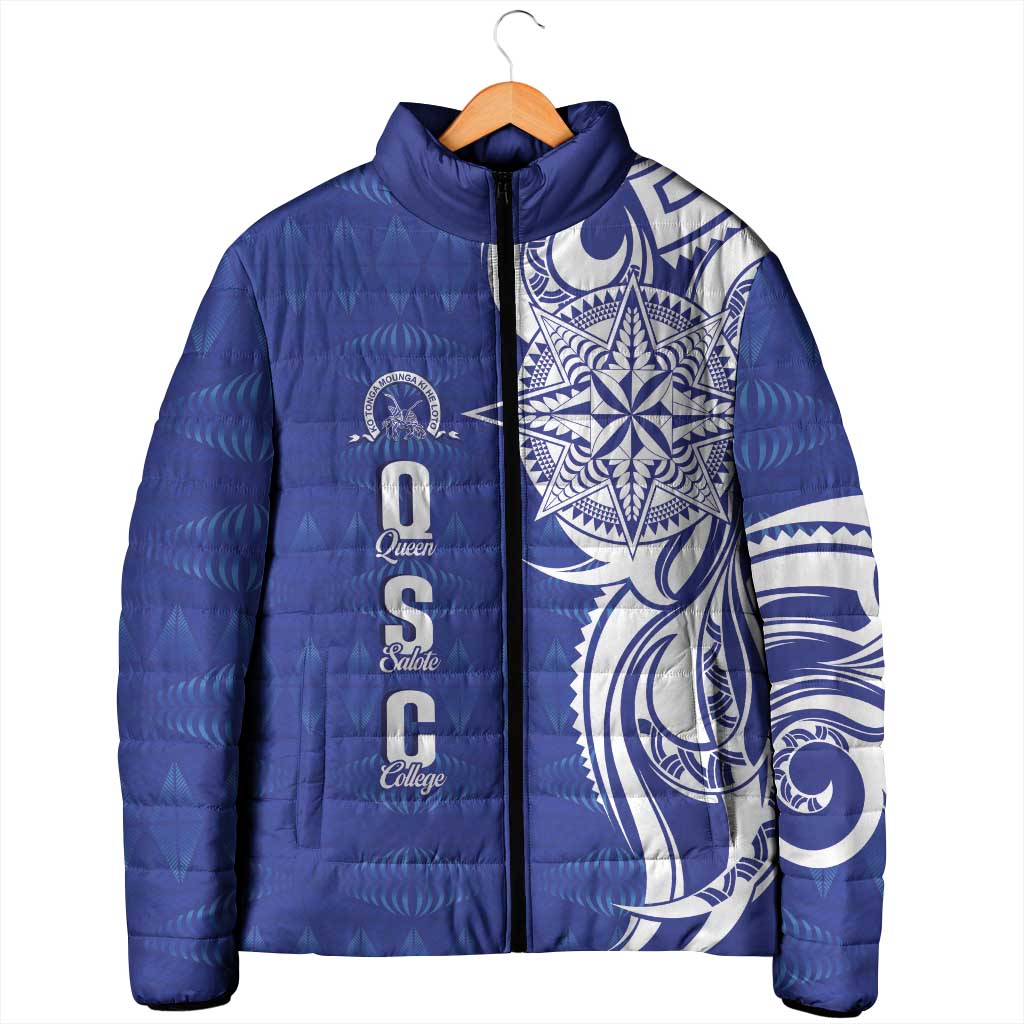 Personalised Queen Salote College Padded Jacket QSC Est 1926 Ngatu Pattern - Polynesian Pride