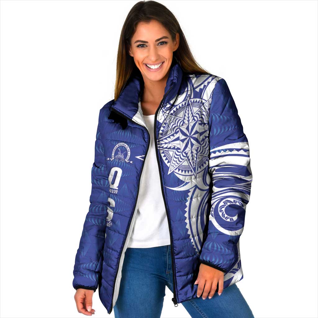 Personalised Queen Salote College Padded Jacket QSC Est 1926 Ngatu Pattern - Polynesian Pride