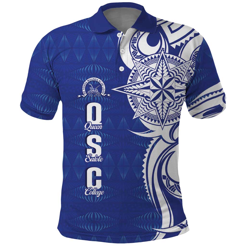 Personalised Queen Salote College Polo Shirt QSC Est 1926 Ngatu Pattern - Polynesian Pride