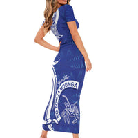 Personalised Queen Salote College Short Sleeve Bodycon Dress QSC Est 1926 Ngatu Pattern - Polynesian Pride