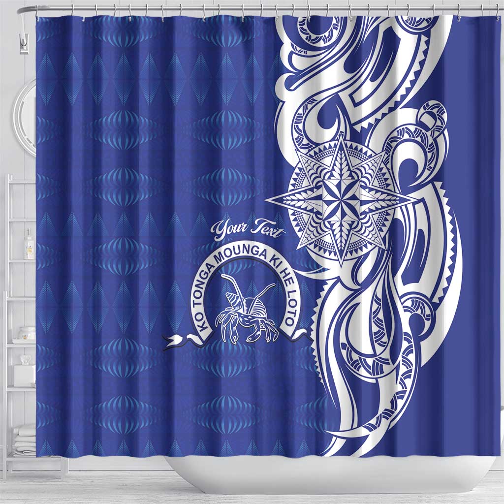 Personalised Queen Salote College Shower Curtain QSC Est 1926 Ngatu Pattern - Polynesian Pride