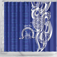 Personalised Queen Salote College Shower Curtain QSC Est 1926 Ngatu Pattern - Polynesian Pride